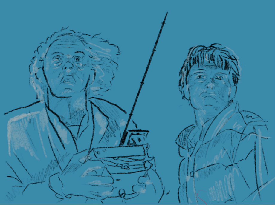Illustzration Doc Brown und Marty McFly Zurück in die Zukunft